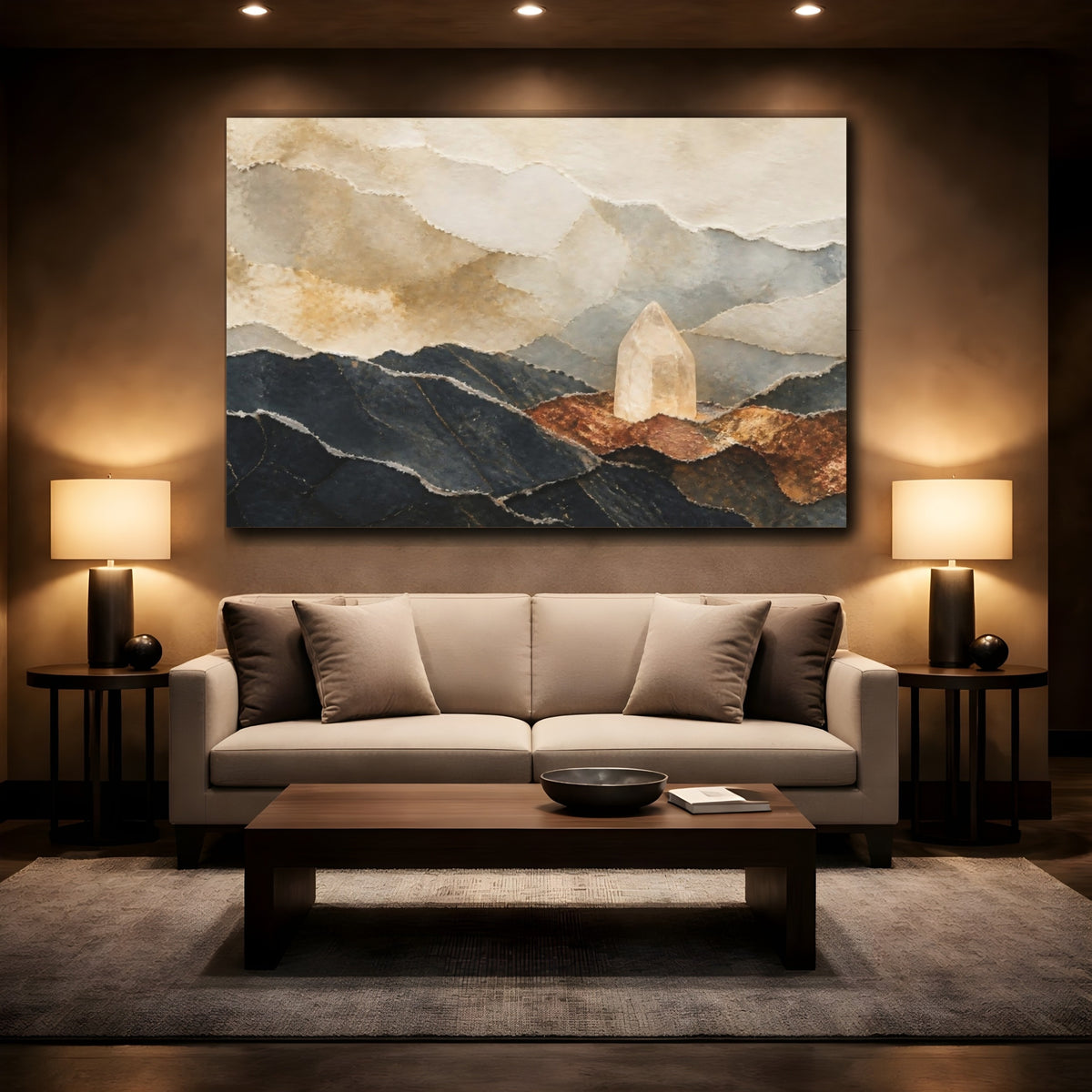 Mockup 2. Quartz Crystal Landscape shown as canvas print