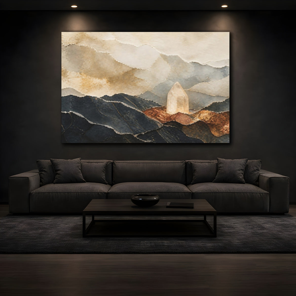 Mockup 3. Quartz Crystal Landscape shown as canvas print