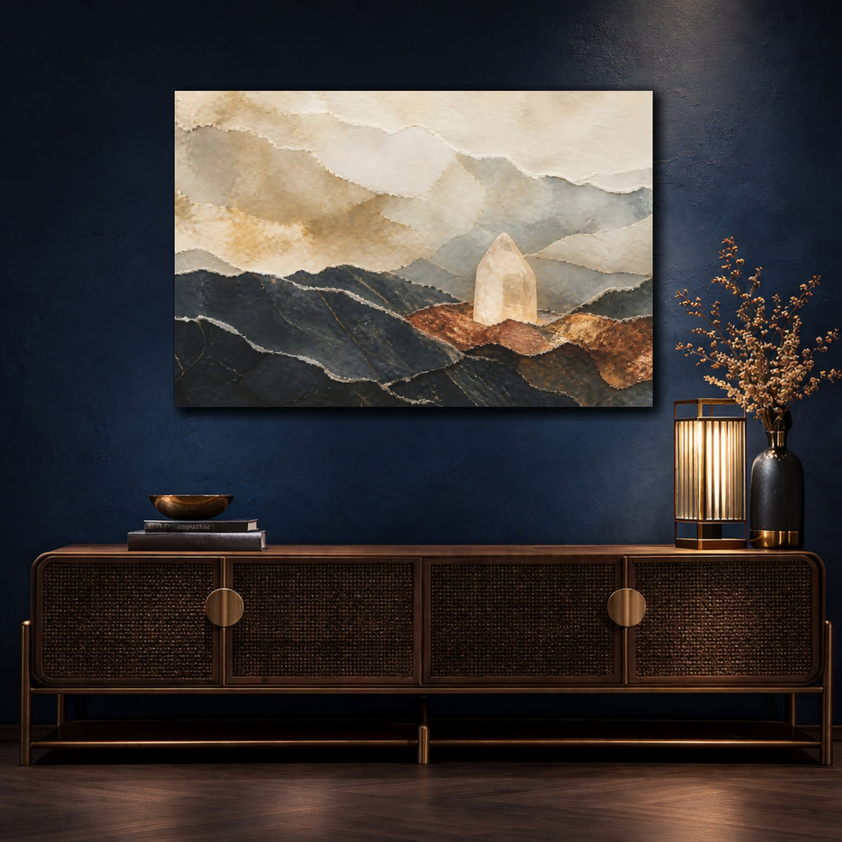 Mockup 4. Quartz Crystal Landscape shown as canvas print
