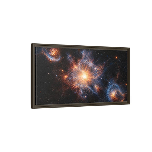 Main Mockup. Radiant Supernova Bloom shown as framed canvas print