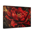 Side Mockup 4. Red Peony Flower shown as canvas print