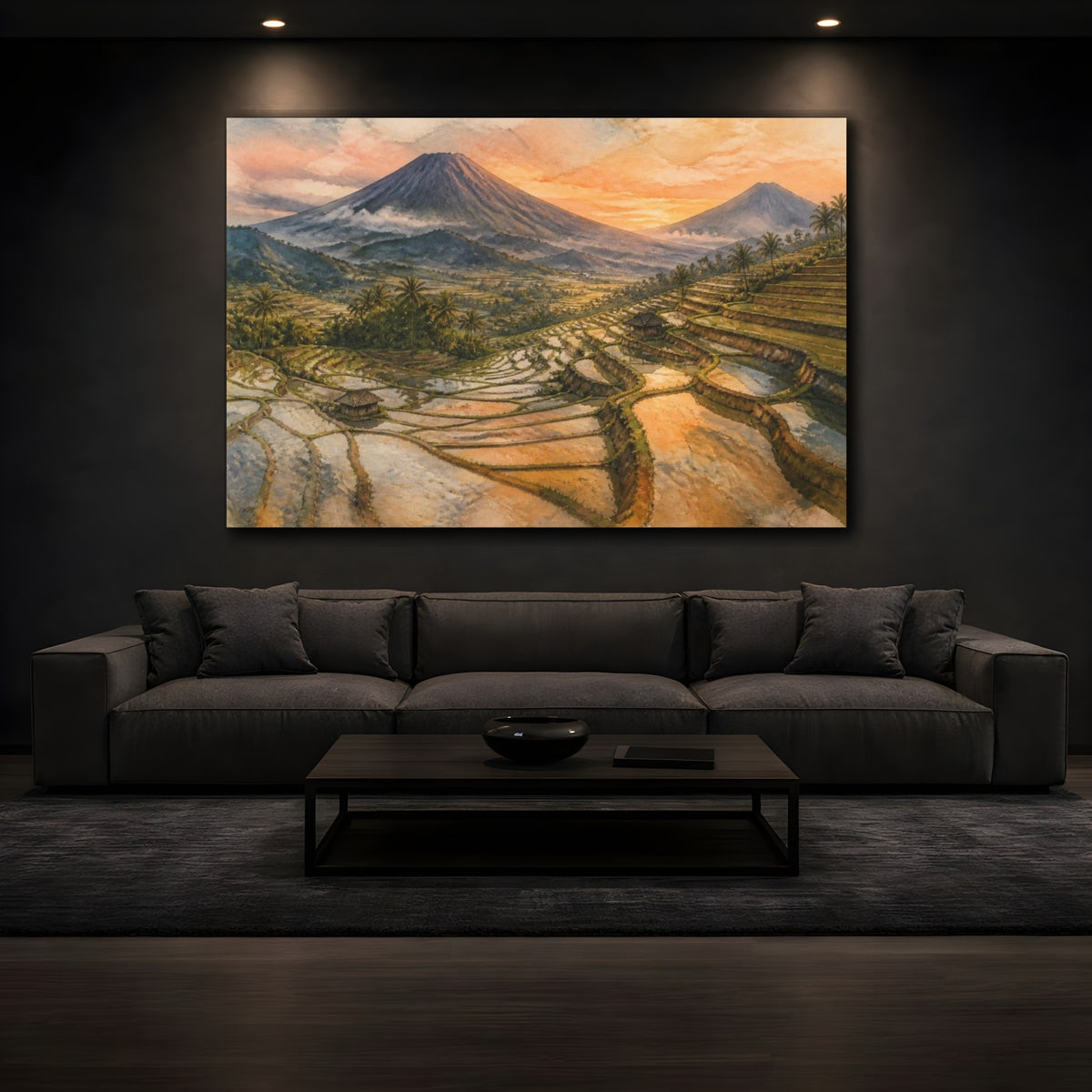 Mockup 3. Rice Terrace Landscape shown as canvas print
