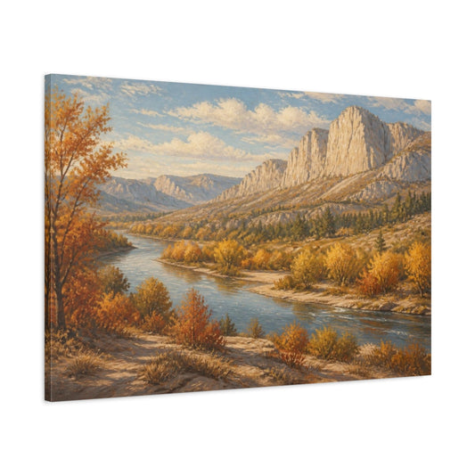 Main Mockup. River Valley Landscape shown as canvas print