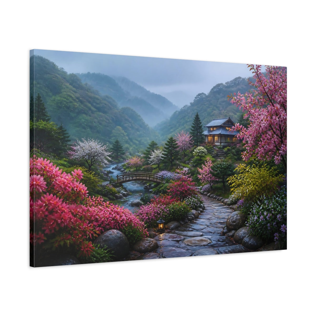 Main Mockup. Riverside House Landscape shown as canvas print