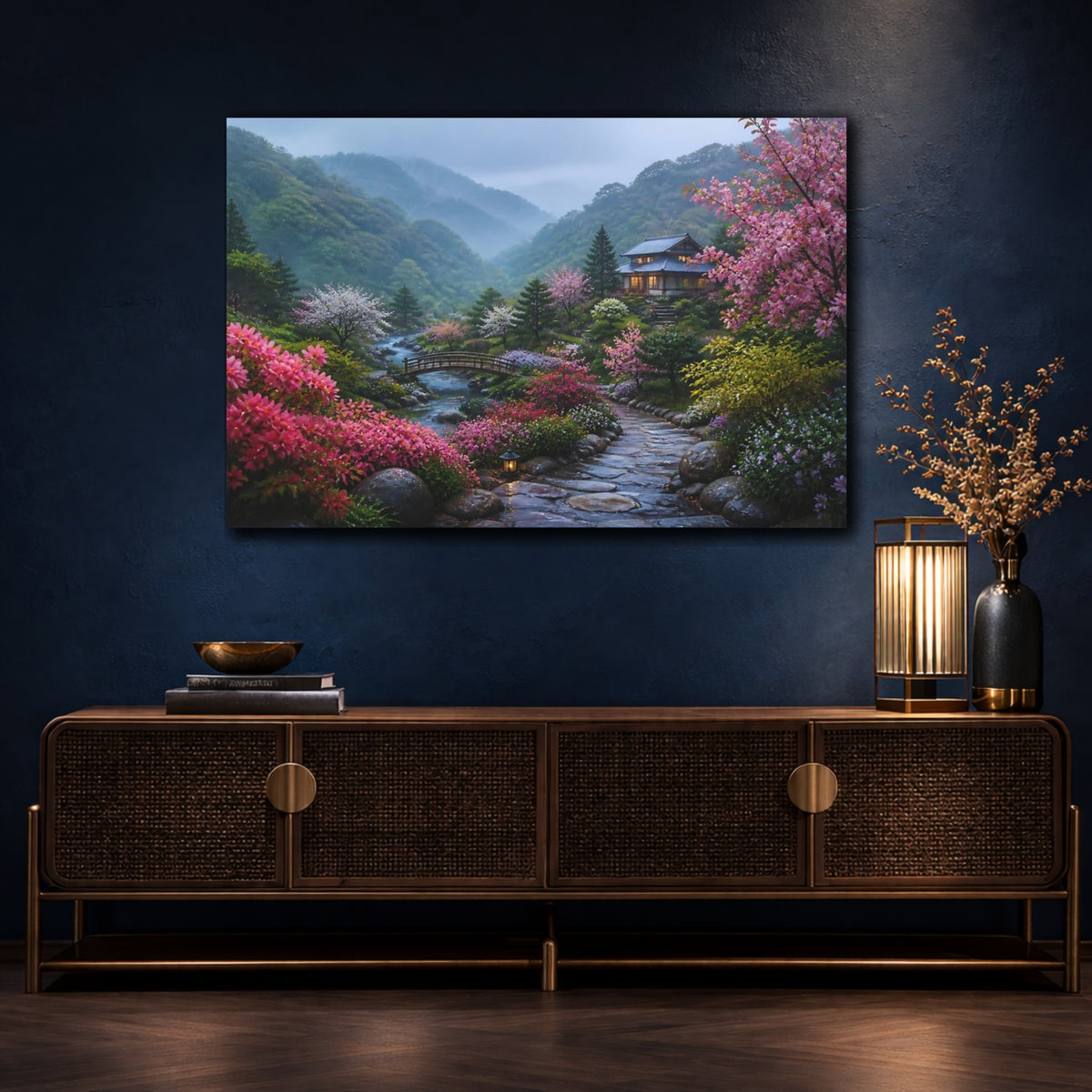 Mockup 4. Riverside House Landscape shown as canvas print