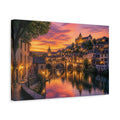Side Mockup 4. Riverside Landscape At Sunset shown as canvas print