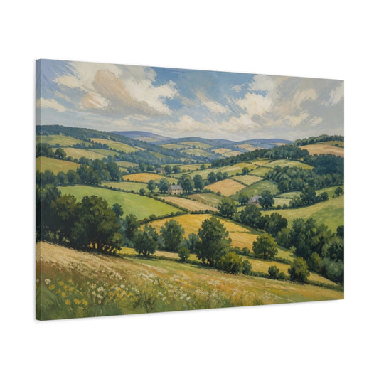Main Mockup. Rolling Hills Landscape shown as canvas print