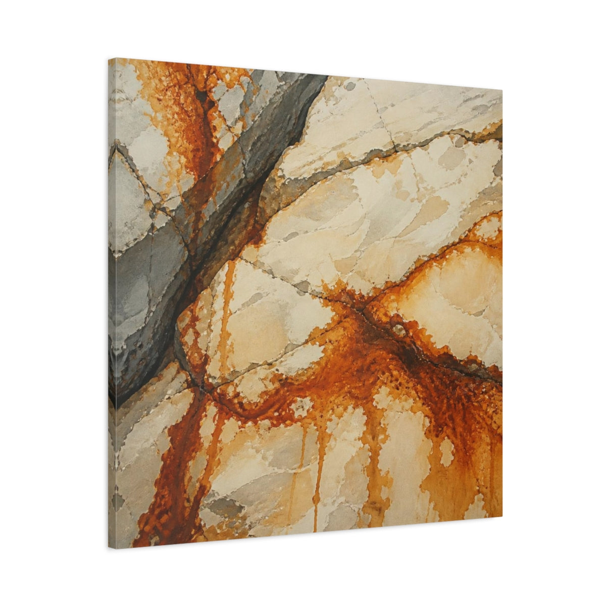 Main Mockup. Rusted Stone Veins shown as canvas print
