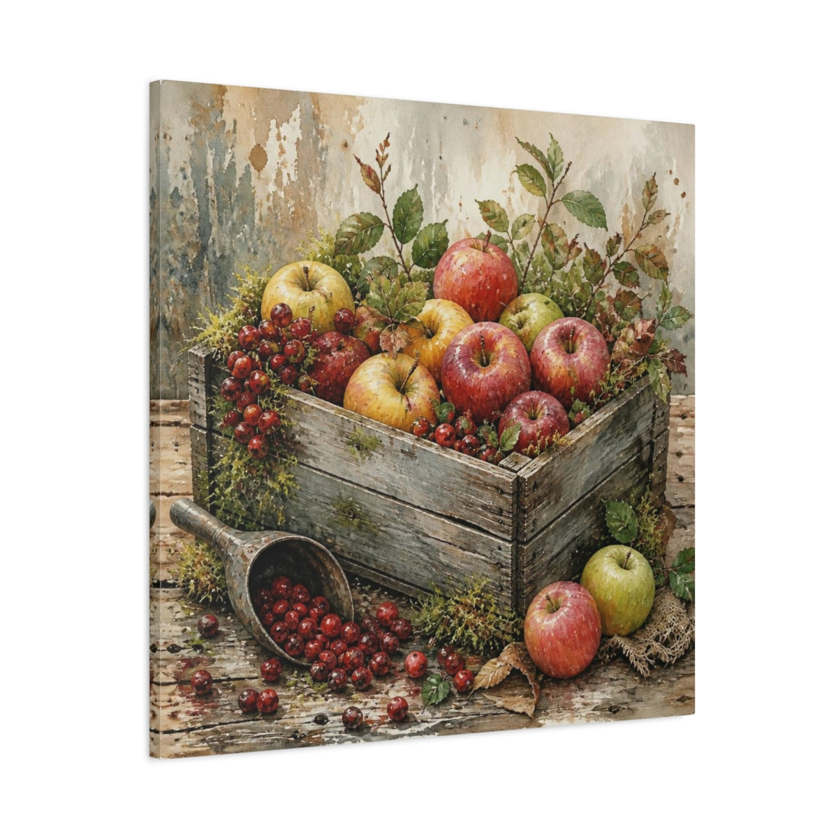 Main Mockup. Rustic Apple Crate shown as canvas print