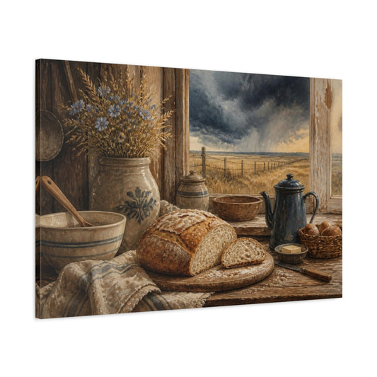 Main Mockup. Rustic Bread Loaf shown as canvas print