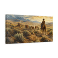 Side Mockup 3. Rustic Cattle Drive shown as canvas print