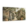 Side Mockup 3. Rustic Garden Gate shown as canvas print
