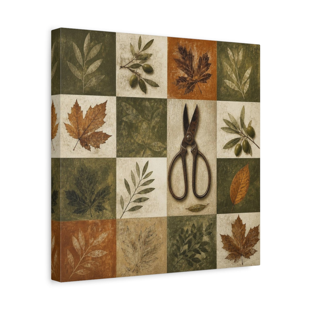 Side Mockup 7. Rustic Garden Shears shown as canvas print