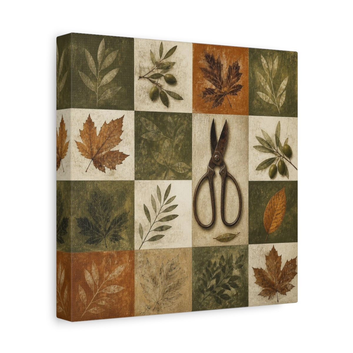 Side Mockup 9. Rustic Garden Shears shown as canvas print