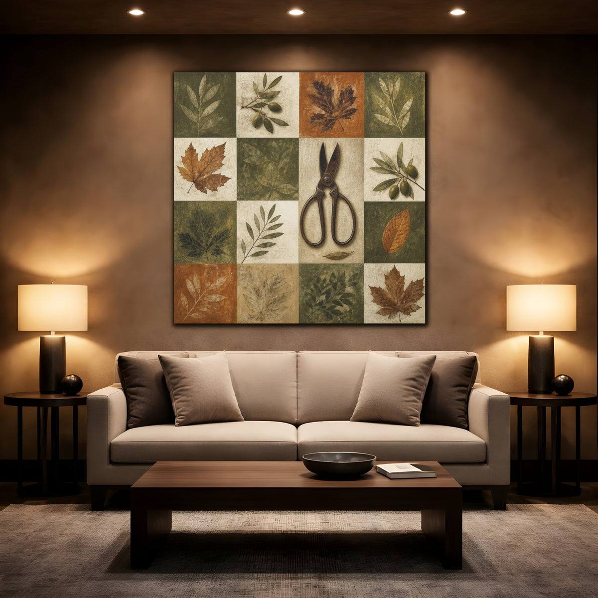 Mockup 2. Rustic Garden Shears shown as canvas print