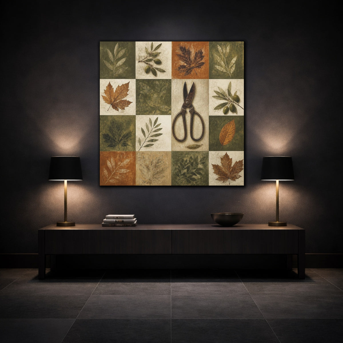 Mockup 3. Rustic Garden Shears shown as canvas print