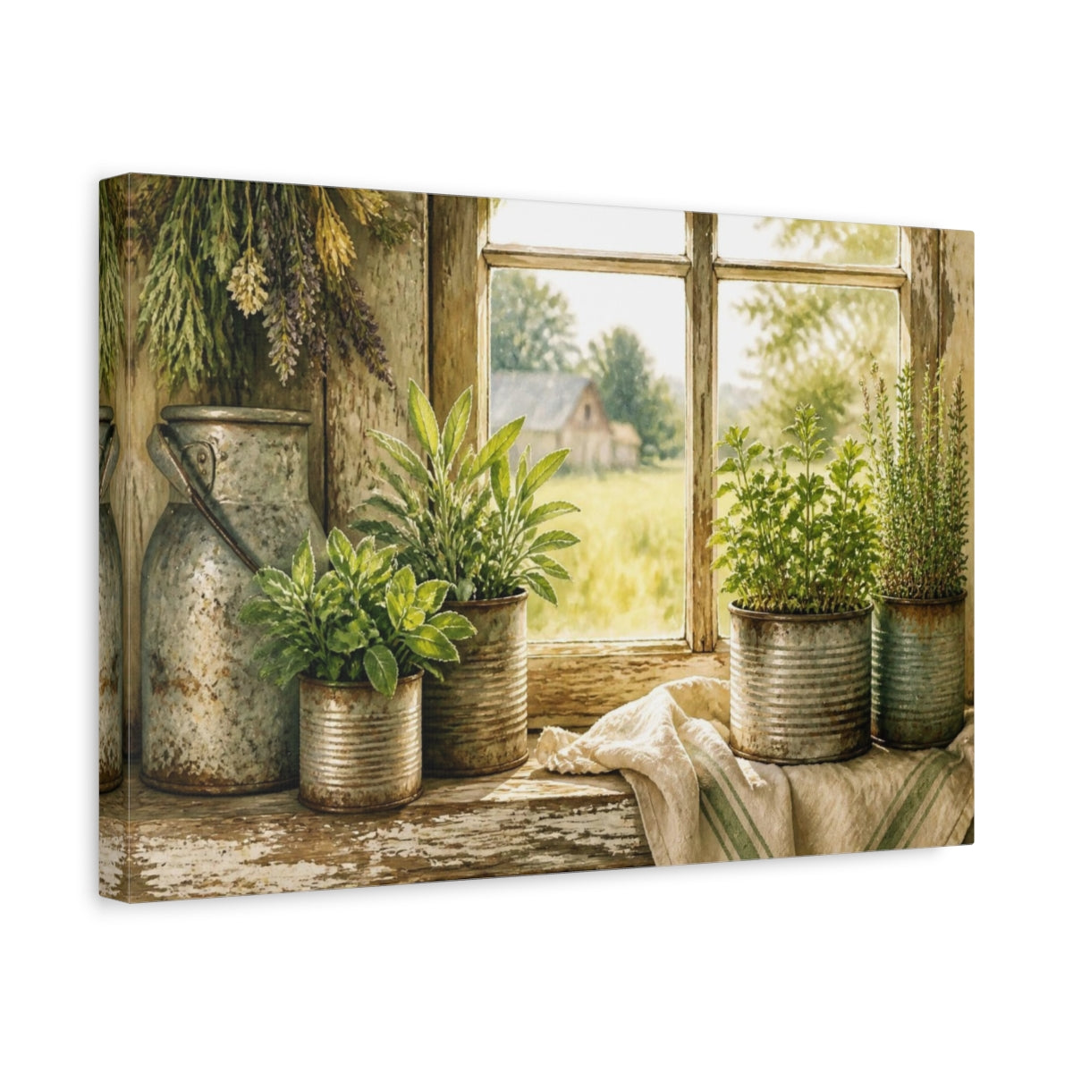 Side Mockup 4. Rustic Herb Tin Display shown as canvas print