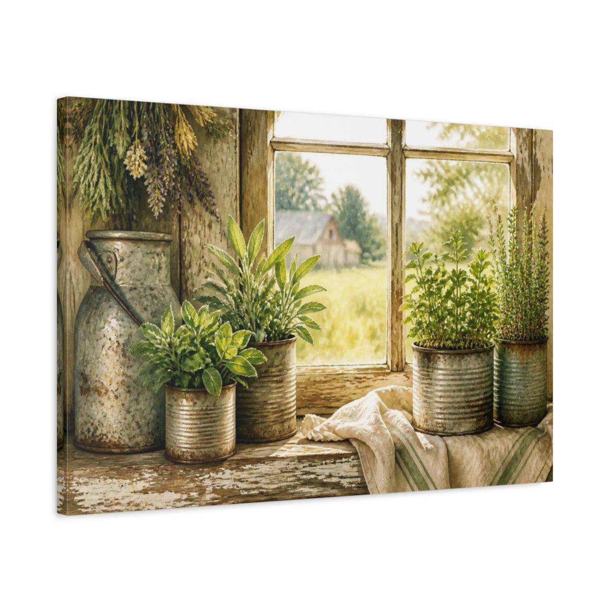 Side Mockup 2. Rustic Herb Tin Display shown as canvas print