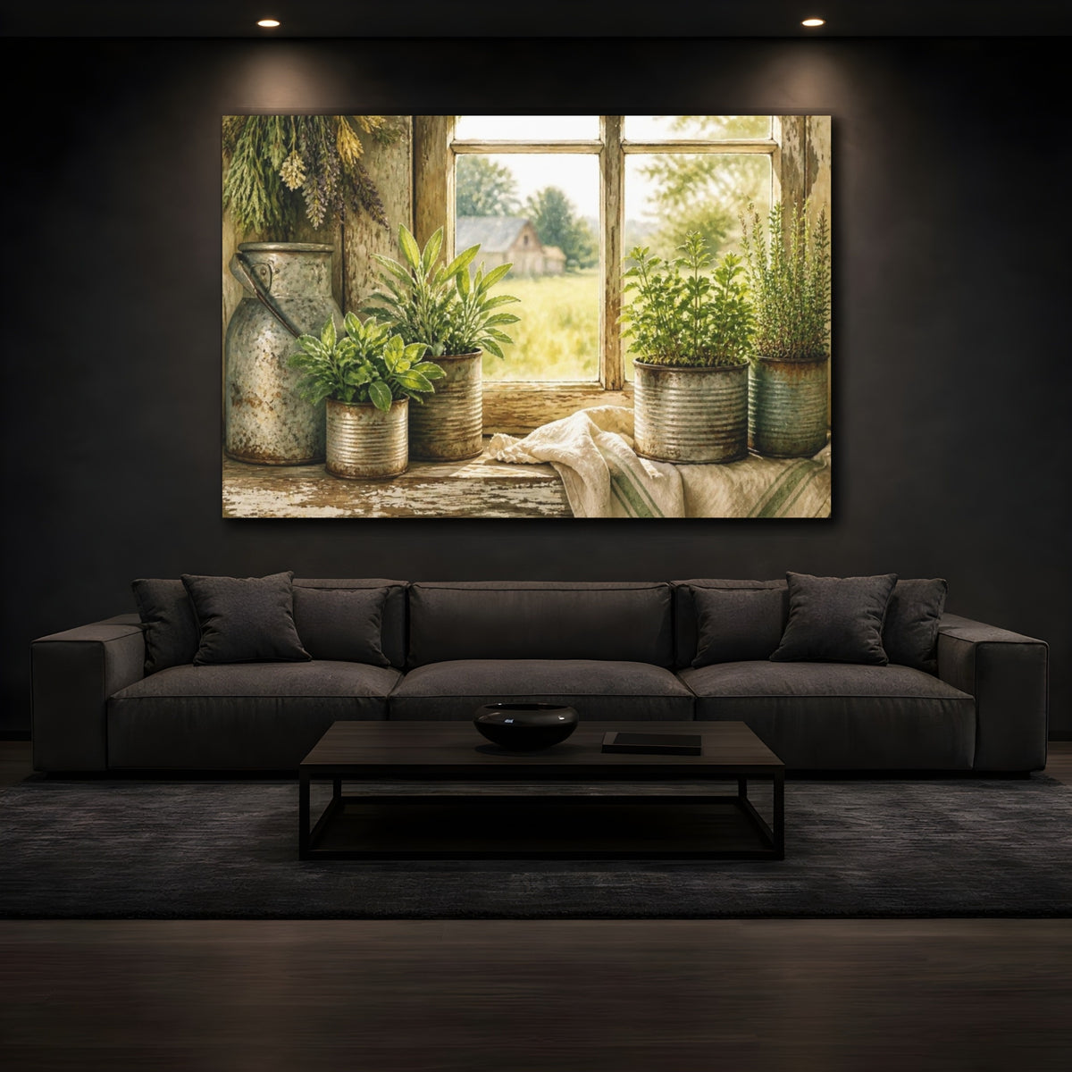 Mockup 3. Rustic Herb Tin Display shown as canvas print