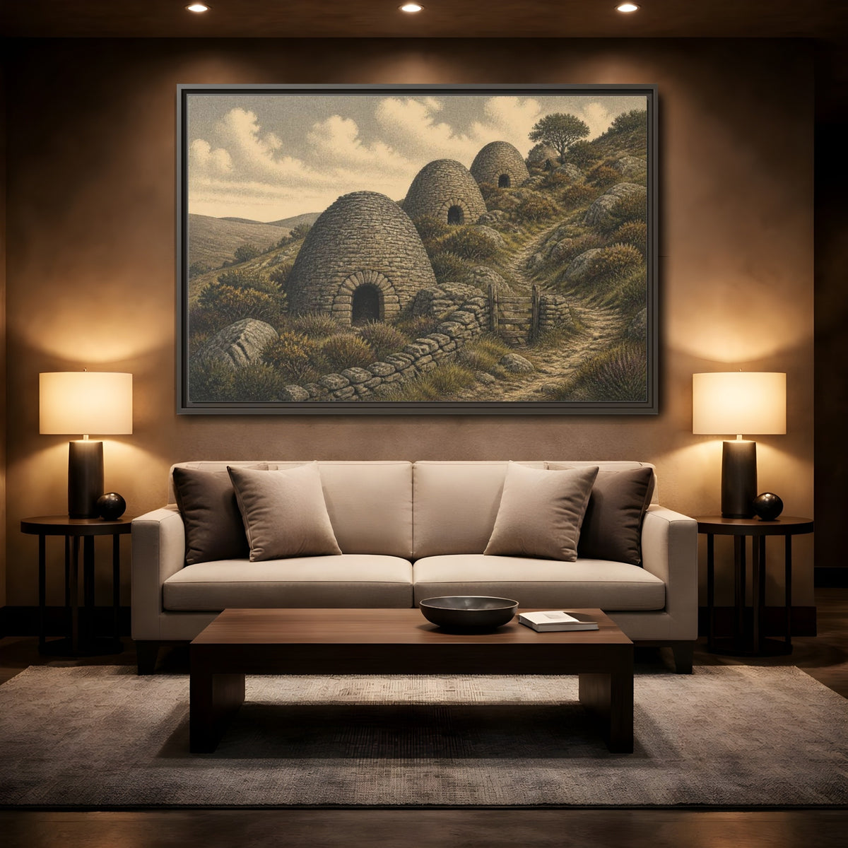Mockup 2. Rustic Lime Kilns shown as framed canvas print