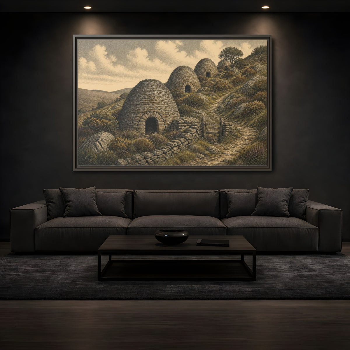 Mockup 3. Rustic Lime Kilns shown as framed canvas print