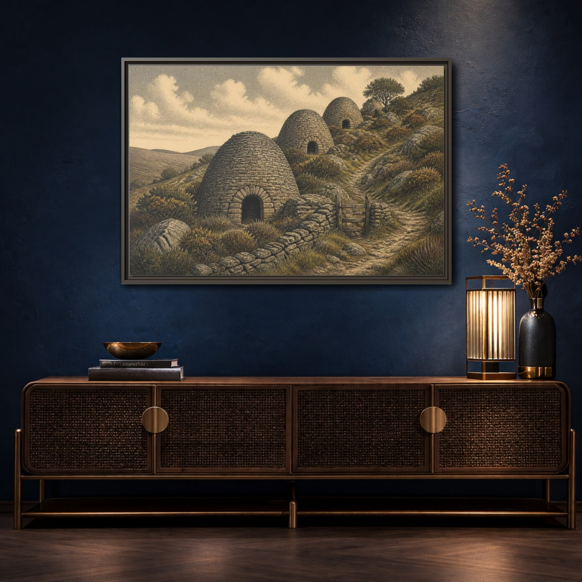 Mockup 4. Rustic Lime Kilns shown as framed canvas print