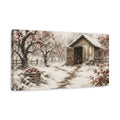 Side Mockup 3. Rustic Orchard Shed shown as canvas print