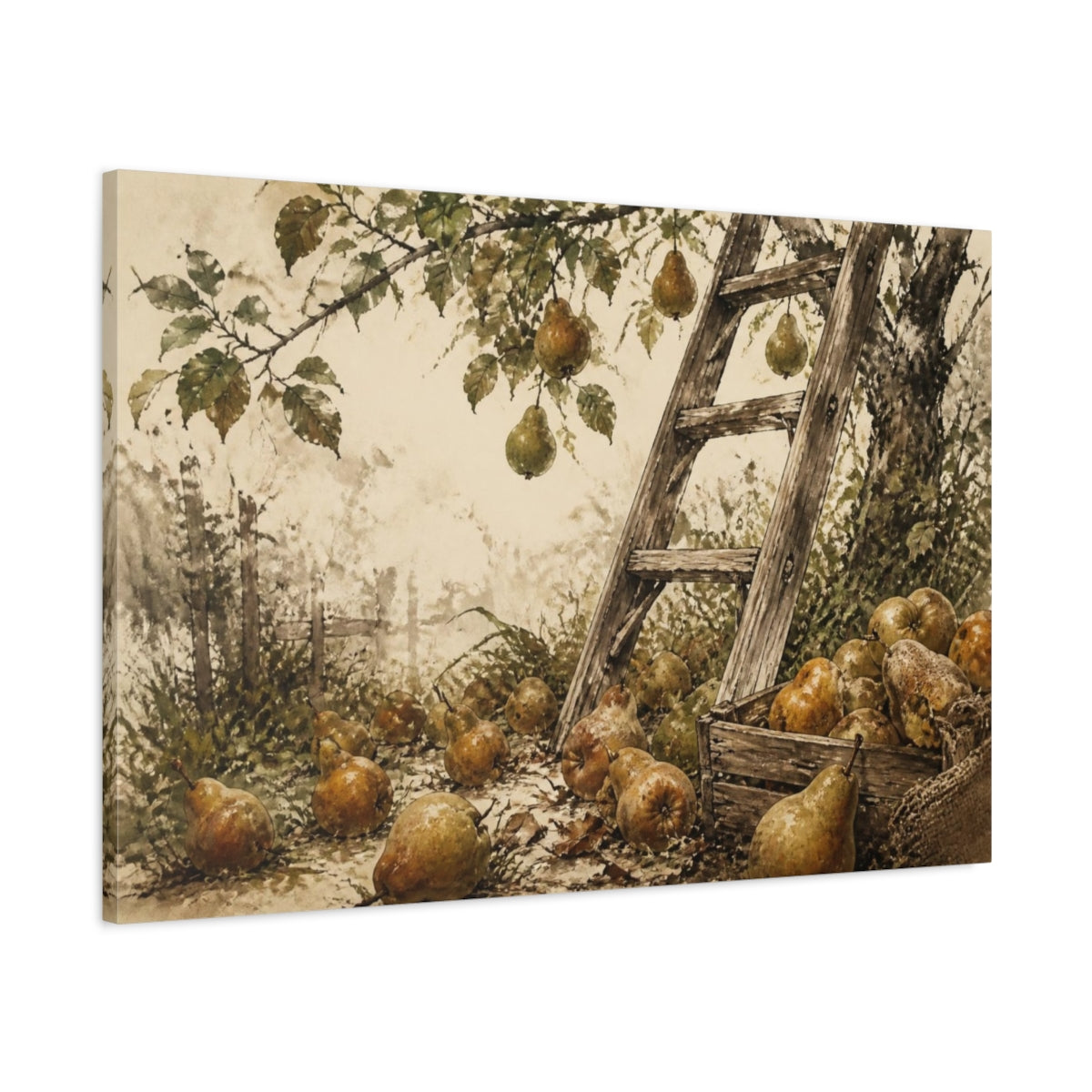 Main Mockup. Rustic Pear Ladder shown as canvas print