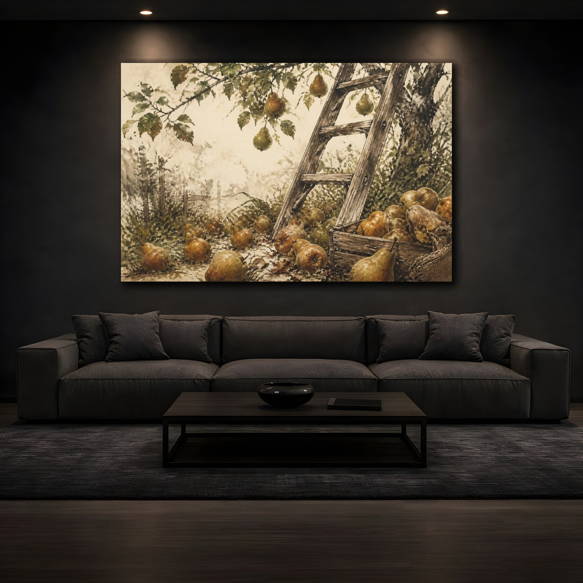 Mockup 3. Rustic Pear Ladder shown as canvas print