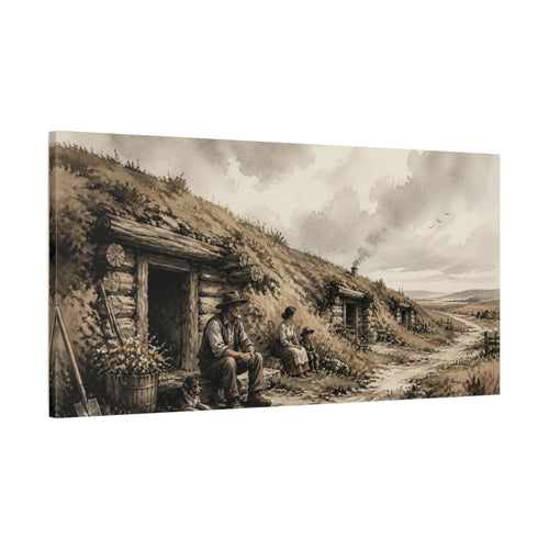 Main Mockup. Rustic Pioneer Family shown as canvas print