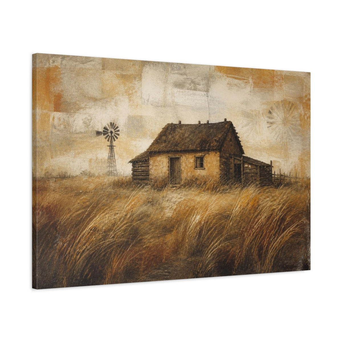 Main Mockup. Rustic Prairie Homestead shown as canvas print