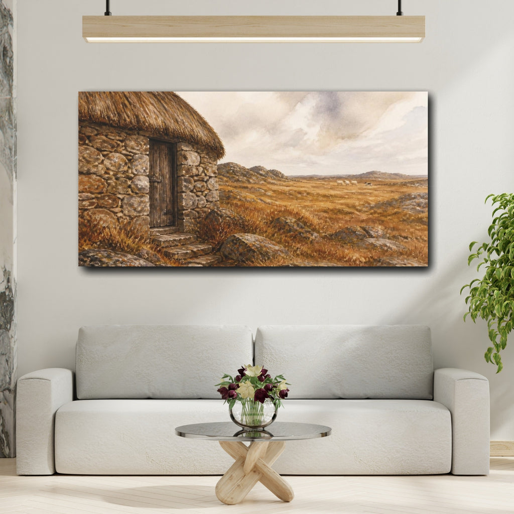 Mockup 2. Rustic Shepherd's Hut shown as canvas print