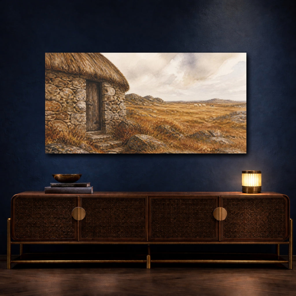 Mockup 4. Rustic Shepherd's Hut shown as canvas print