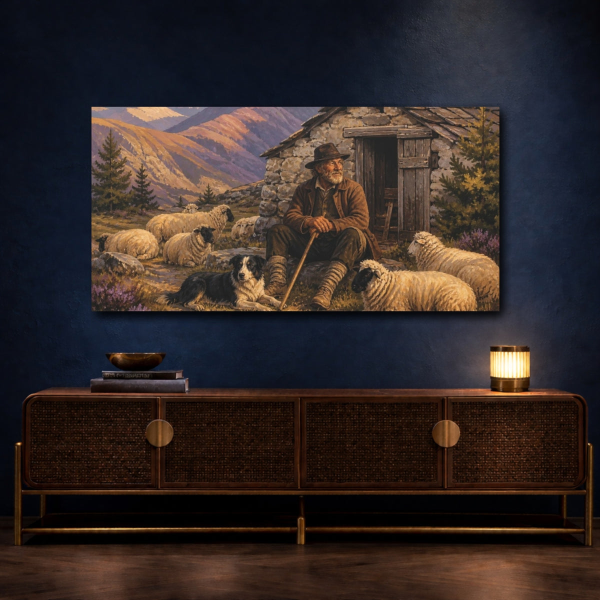 Mockup 4. Rustic Shepherd's Rest shown as canvas print