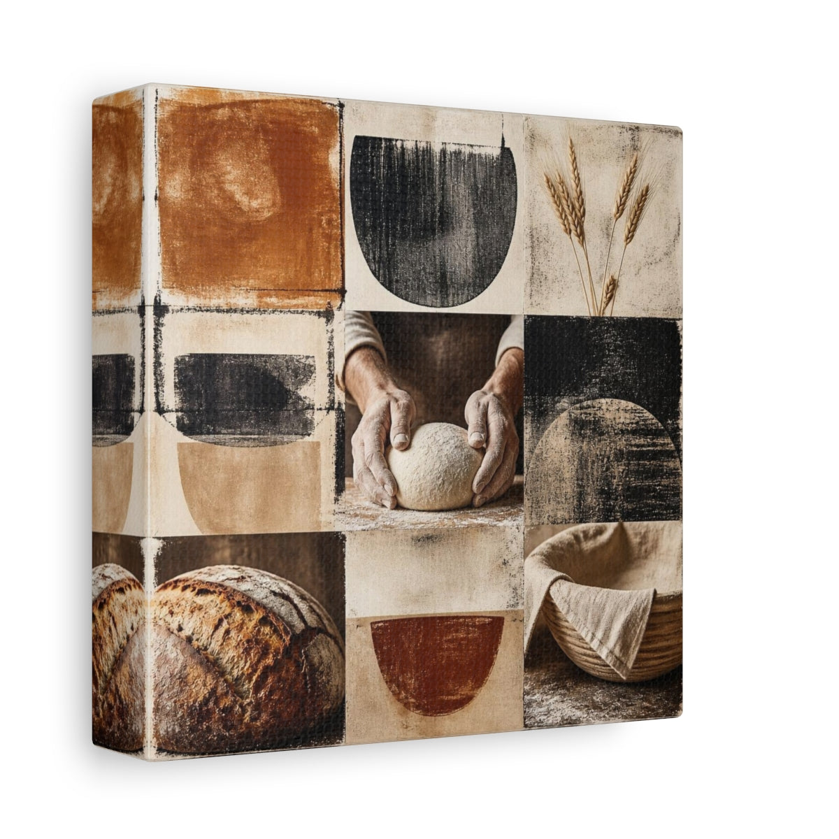 Side Mockup 2. Rustic Sourdough Hands shown as canvas print