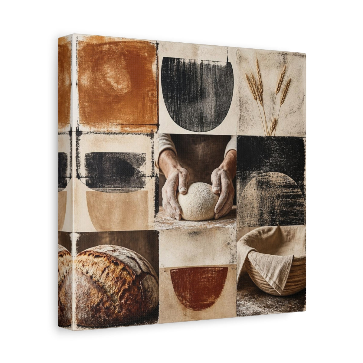 Side Mockup 9. Rustic Sourdough Hands shown as canvas print