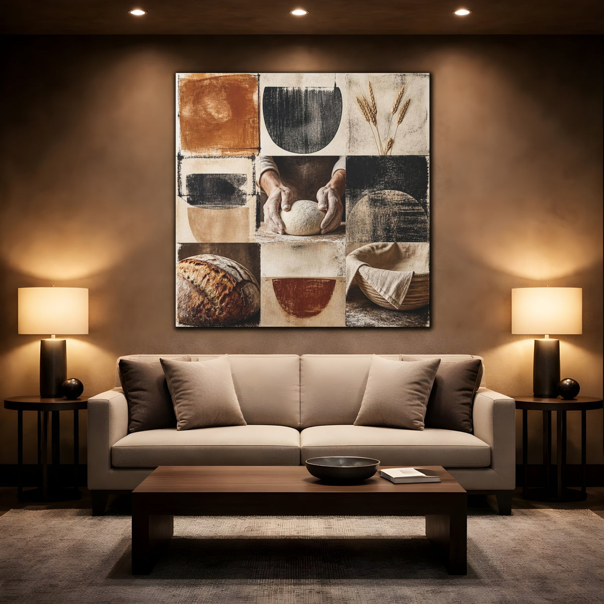 Mockup 2. Rustic Sourdough Hands shown as canvas print
