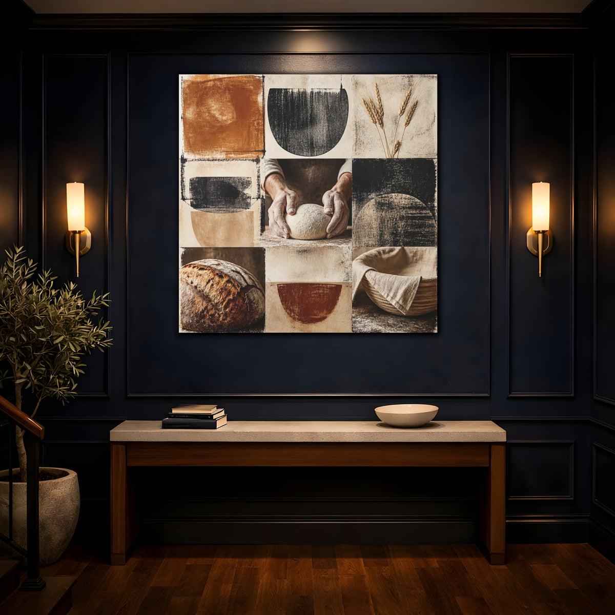 Mockup 4. Rustic Sourdough Hands shown as canvas print