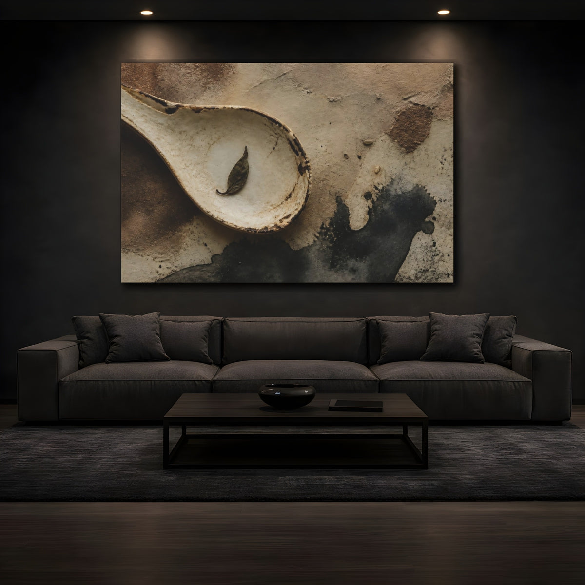 Mockup 3. Rustic Spoon With Leaf shown as canvas print