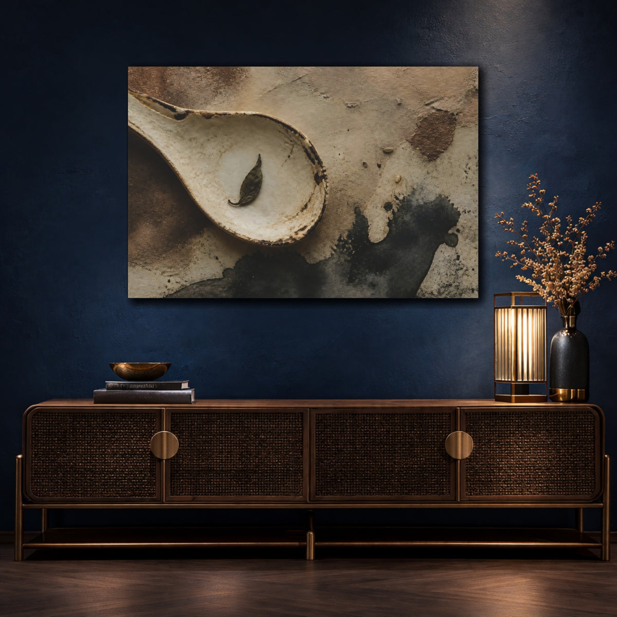 Mockup 4. Rustic Spoon With Leaf shown as canvas print