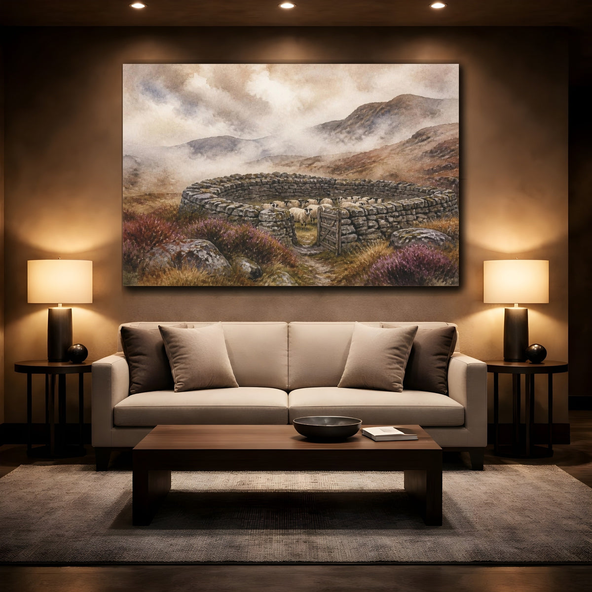 Mockup 2. Rustic Stone Sheepfold shown as canvas print
