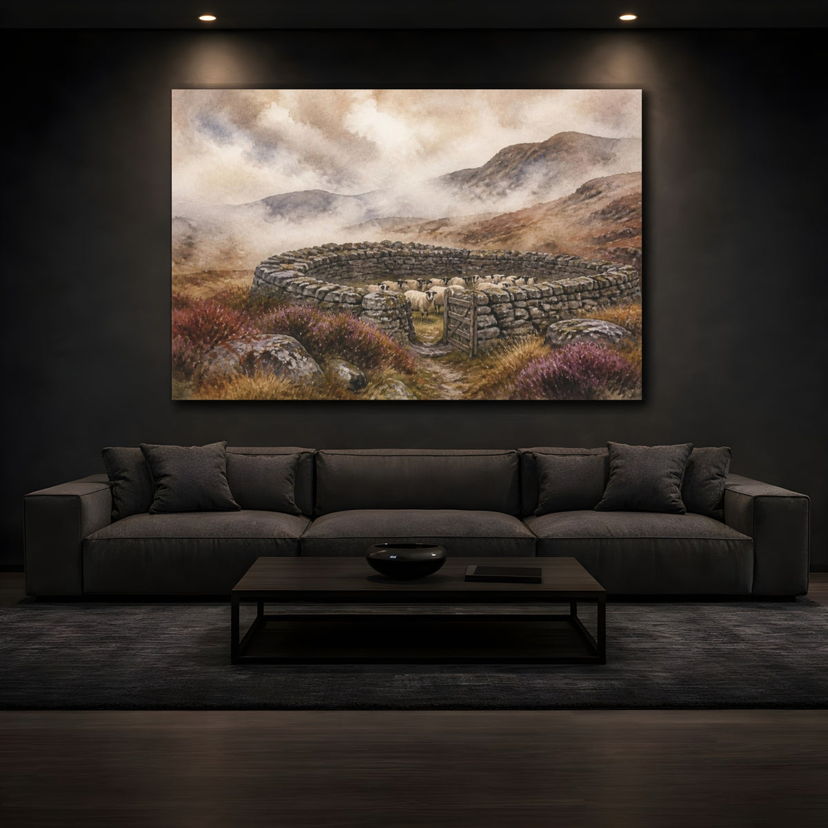 Mockup 3. Rustic Stone Sheepfold shown as canvas print