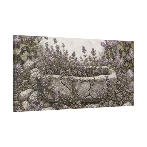 Main Mockup. Rustic Thyme Trough shown as canvas print