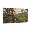 Side Mockup 3. Rustic Wine Press shown as canvas print