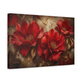 Side Mockup 4. Scarlet Floral Bloom shown as canvas print