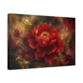 Side Mockup 4. Scarlet Floral Peony shown as canvas print