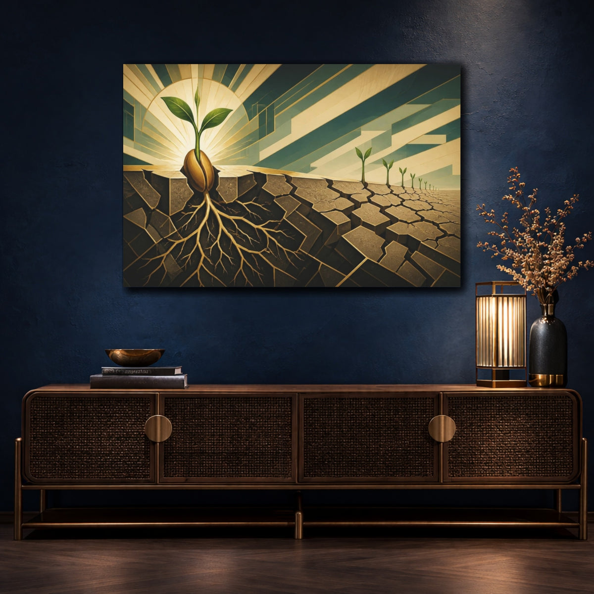 Mockup 4. Seedling Of Motivation shown as canvas print