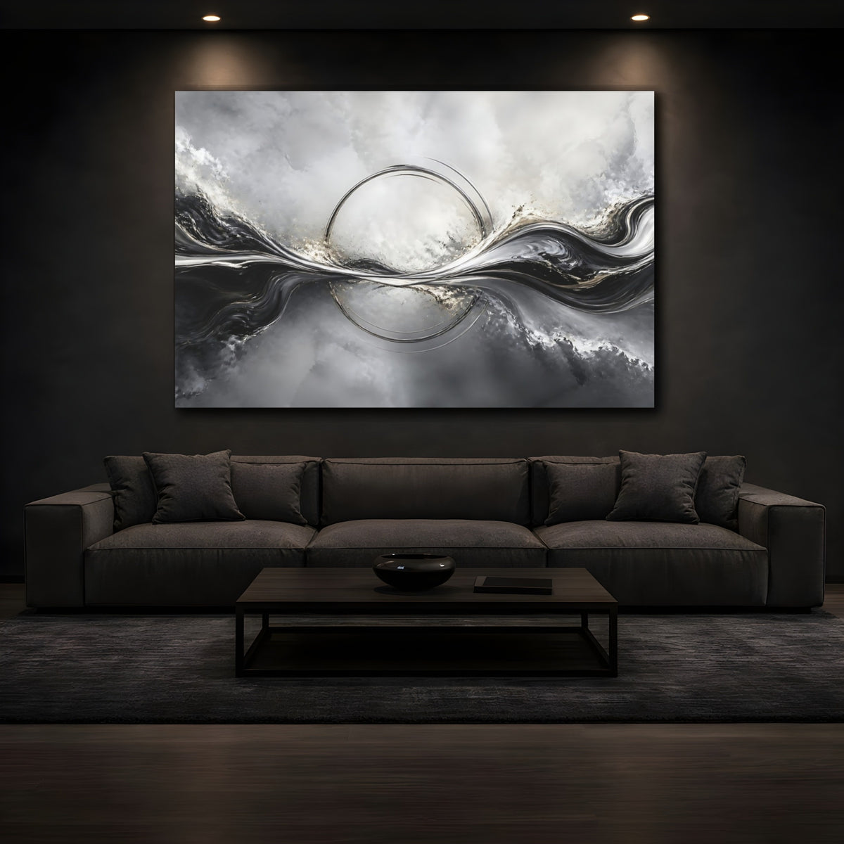 Mockup 3. Silver Ring Wave shown as canvas print