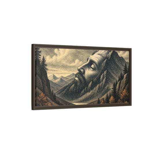 Main Mockup. Sleeping Giant Illusion shown as framed canvas print