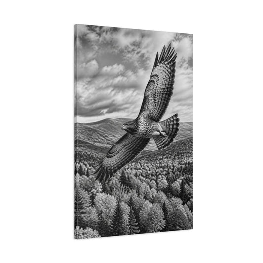 Main Mockup. Soaring Hawk Animals shown as canvas print